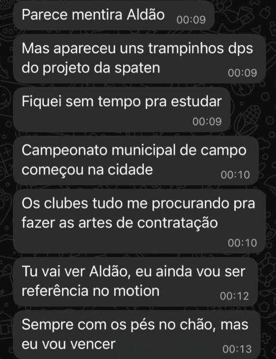 Depoimento de aluno relatando que recebeu novos trabalhos depois de realizar o projeto da Spaten.